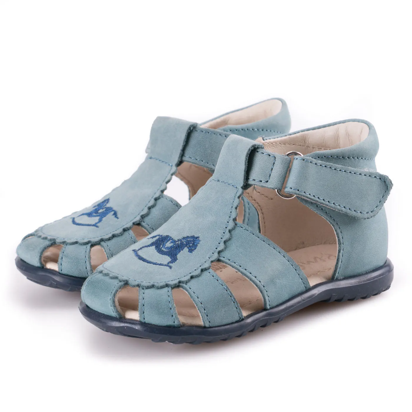 (1670-8) Emel blue closed sandals