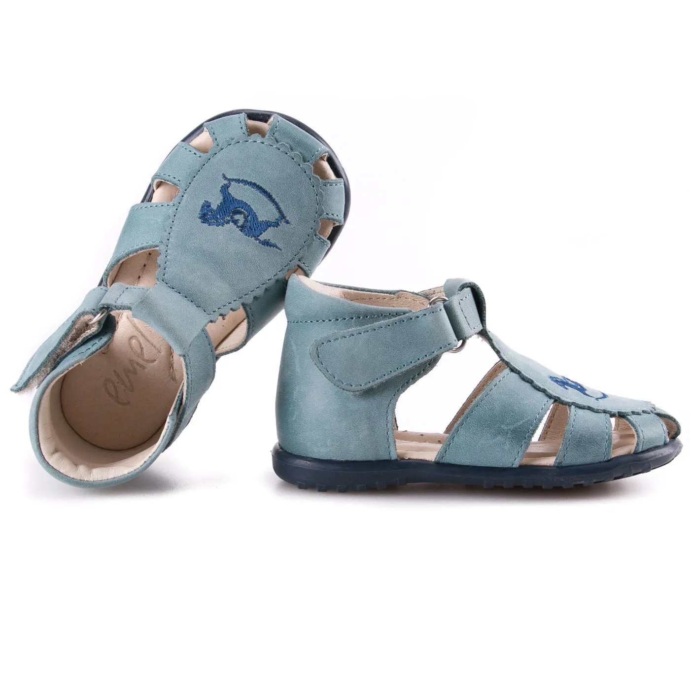 (1670-8) Emel blue closed sandals