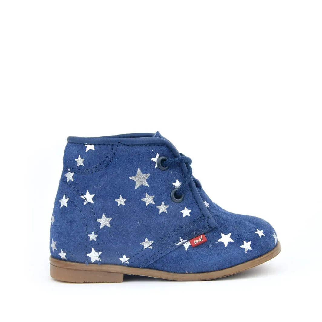 (2403-5) Emel blue stars Lace Up Shoes