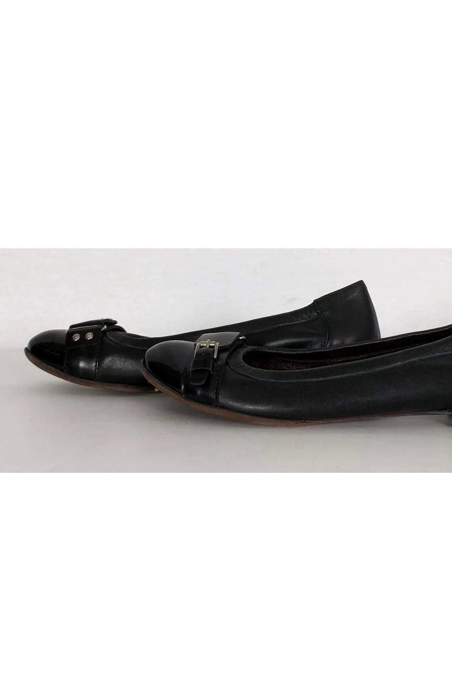 AGL - Black Leather Cap Toe Flats Sz 8.5