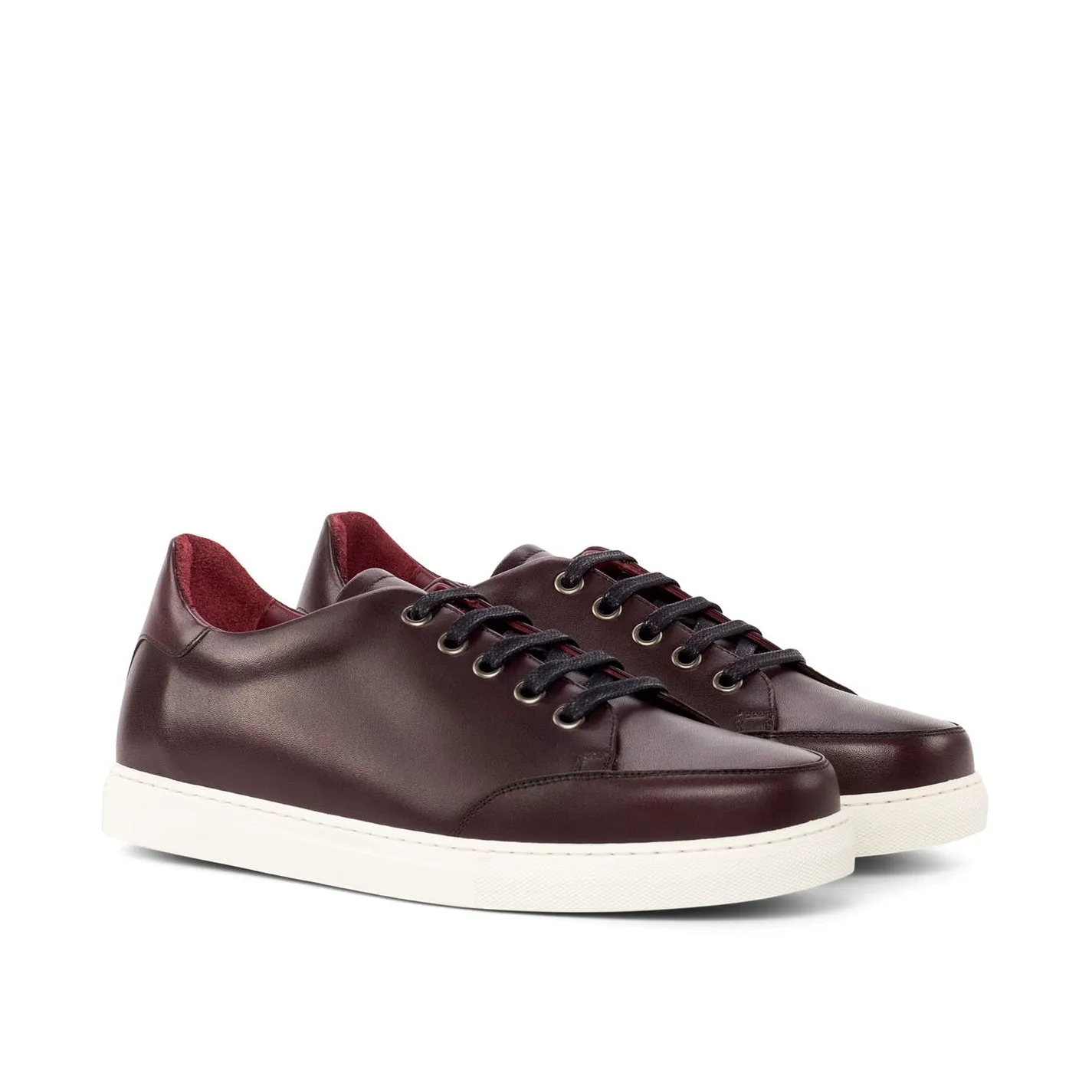 Ambrogio Bespoke Custom Women's Custom Made Shoes Burgundy Suede Leather Casual Sneakers (AMBW1008)