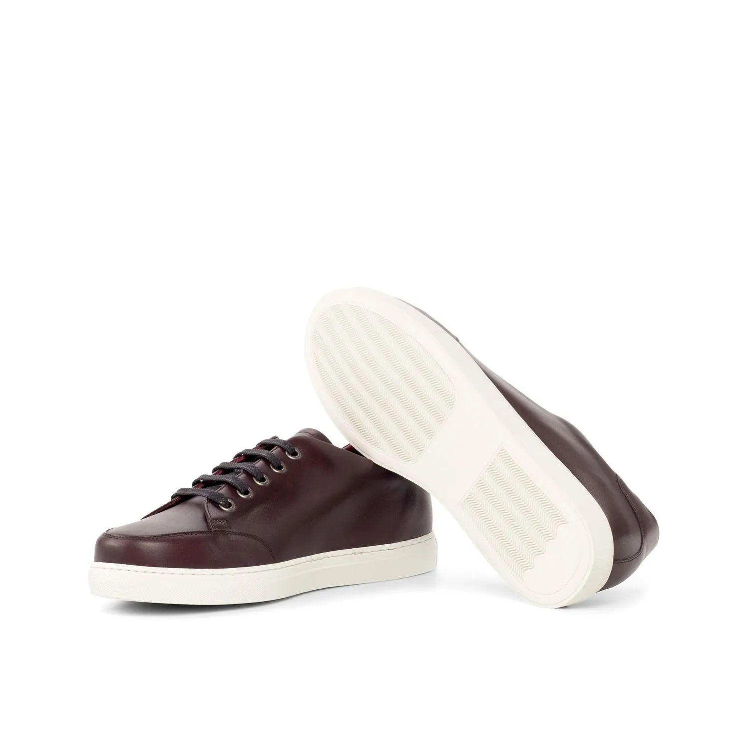 Ambrogio Bespoke Custom Women's Custom Made Shoes Burgundy Suede Leather Casual Sneakers (AMBW1008)