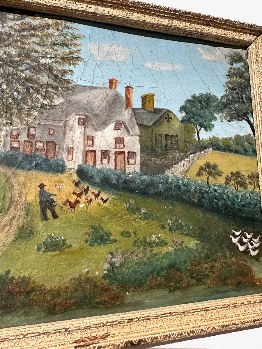  Antique Folk Art Painting 