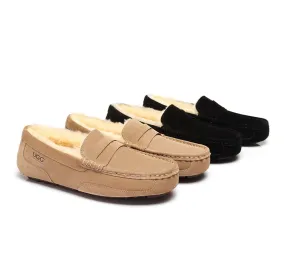 AUSTRALIAN SHEPHERD® UGG Men Sheepskin Wool Casual Moccasins