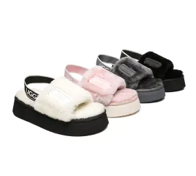 AUSTRALIAN SHEPHERD® UGG Women Slingback Platform Fluffy Slides Poppin