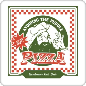 AVOIDING THE PUDDLE 'ATP Pizza' Coasters