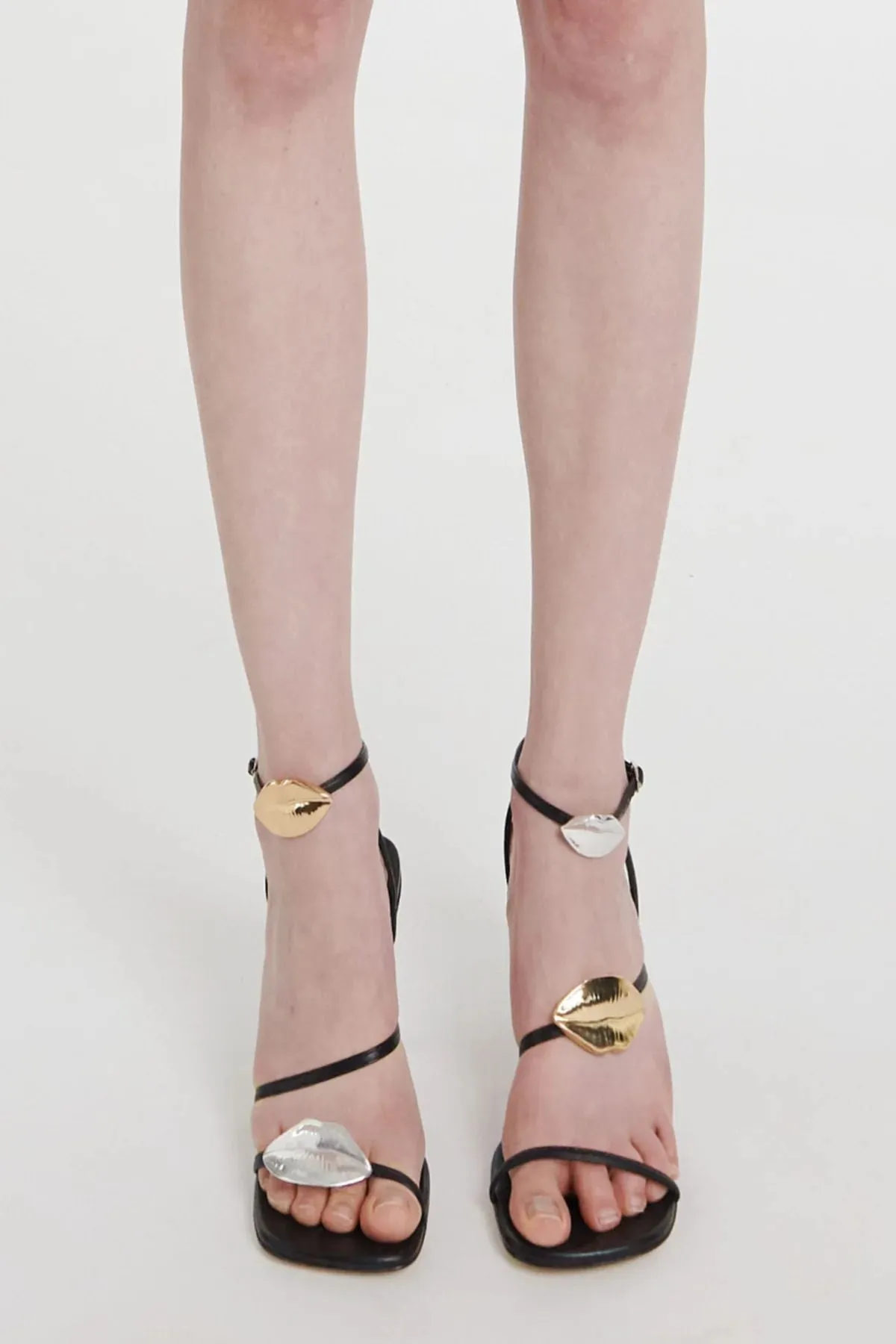 A.W.A.K.E Mode Beta Kiss Strappy Heel - Black/ Silver/ Gold