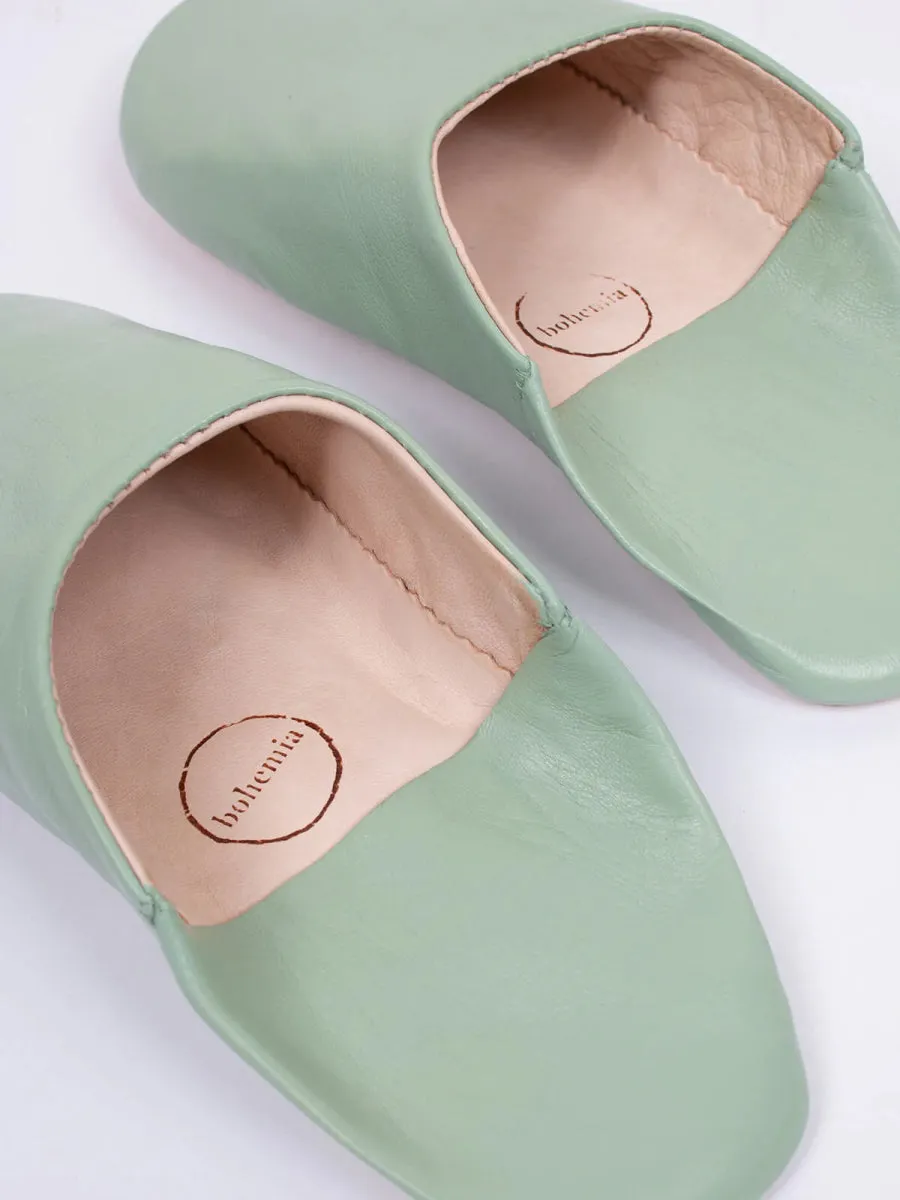 Babouche Moroccan Slippers - Sage