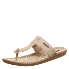 Bearpaw Laurel Beige Womens Casual Open Toe Slip On Flip-Flop Thong Sandal