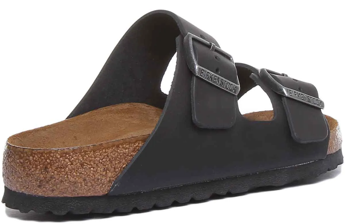 Birkenstock Arizona Oil Leather In Black | Regular Fit