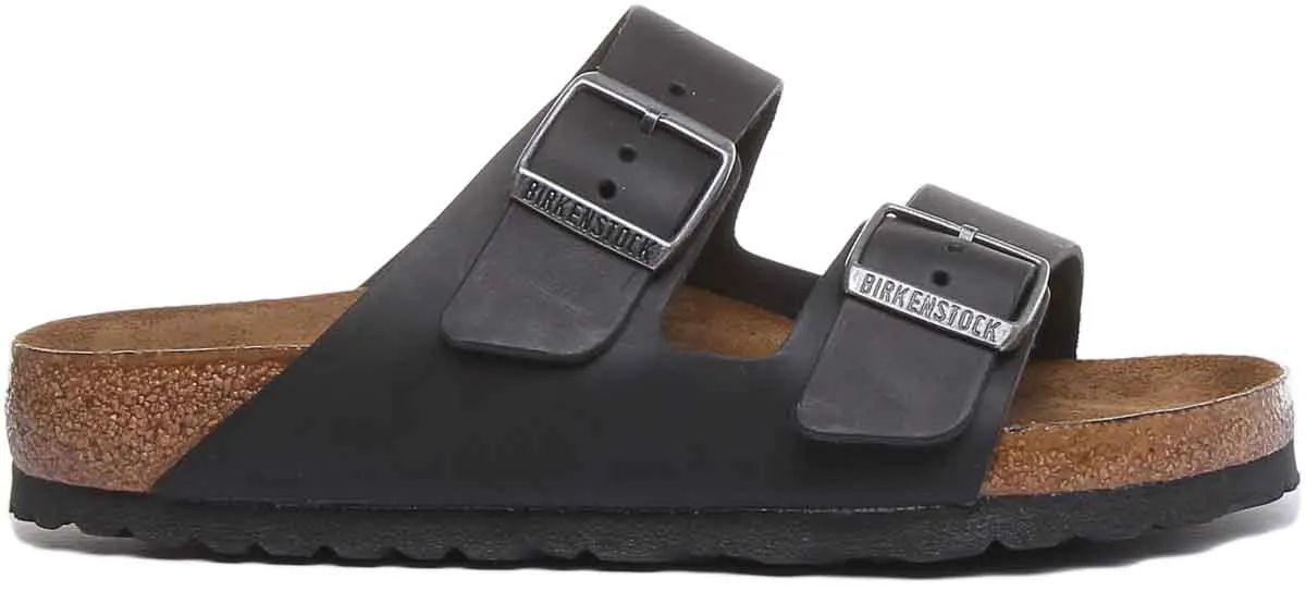 Birkenstock Arizona Oil Leather In Black | Regular Fit