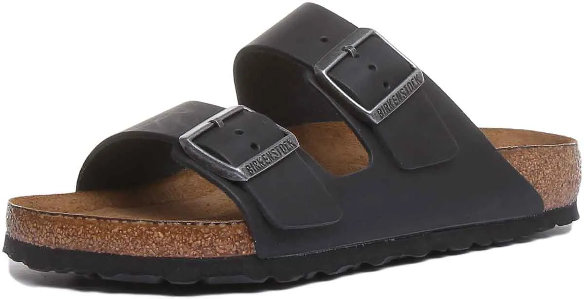 Birkenstock Arizona Oil Leather In Black | Regular Fit