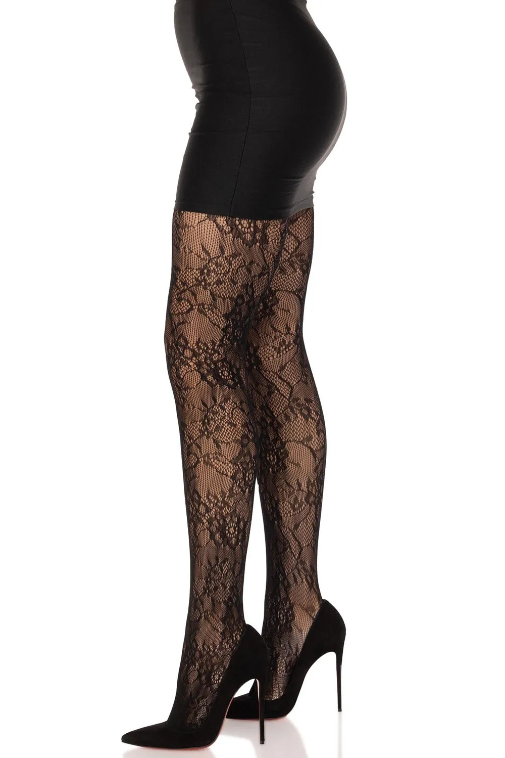 Black Blossoms Gothic Fishnet Tights