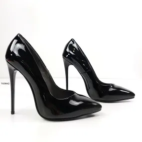 Black Gloss Pencil Heel Stiletto