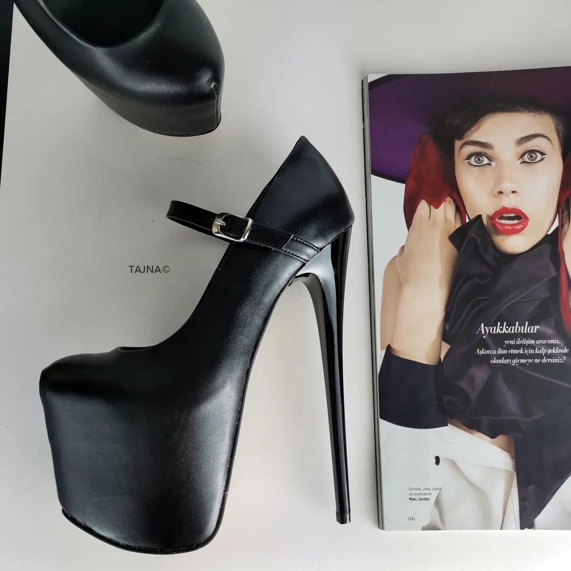 Black Mary Jane Hidden Platform Pumps