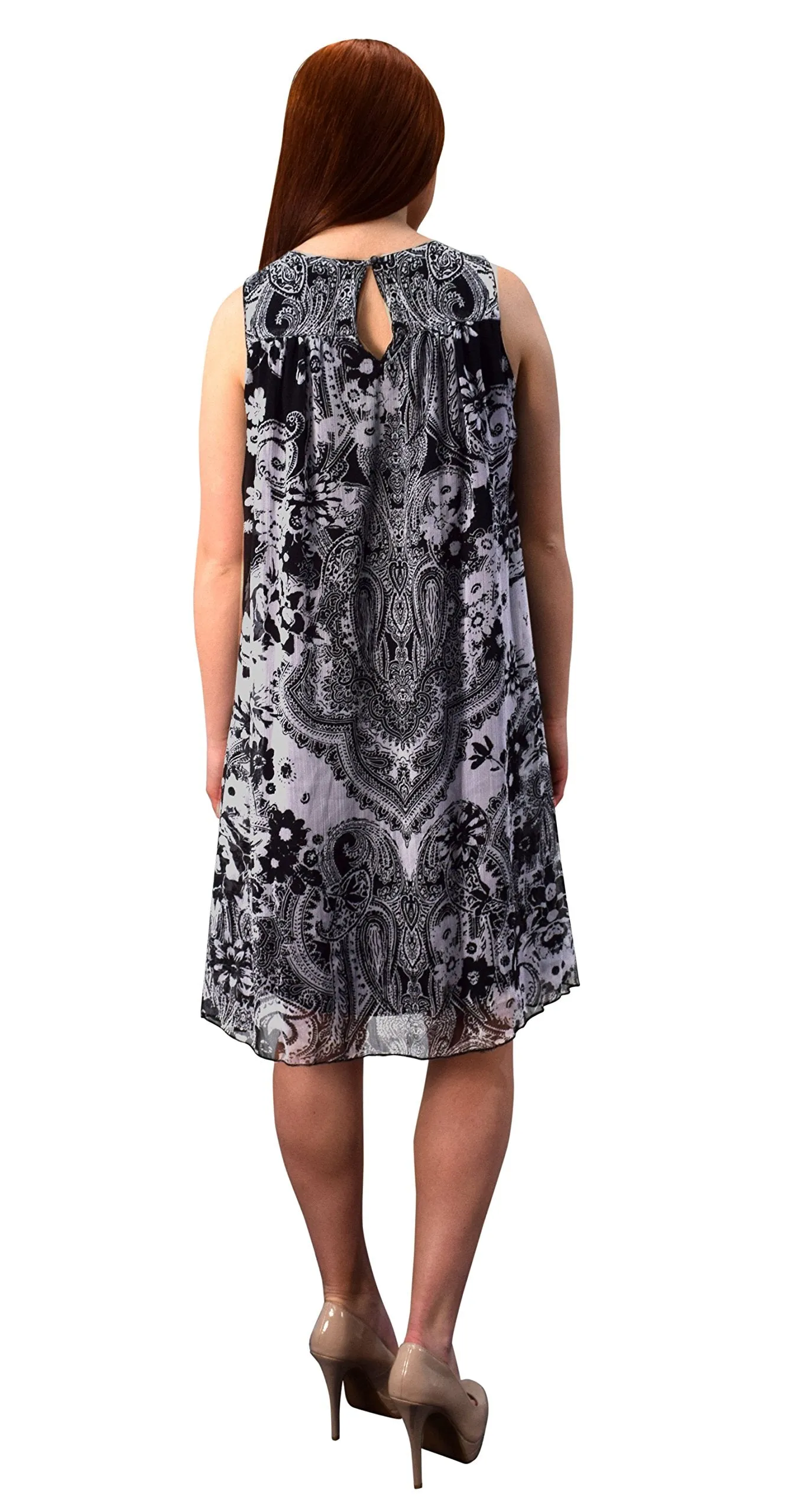 Bohemian Free-Flowing Floral Tunic Vacation Summer Frock Swing Dress