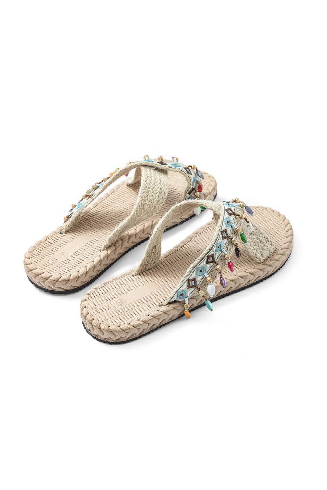 Bohemian Style Fringed Slippers