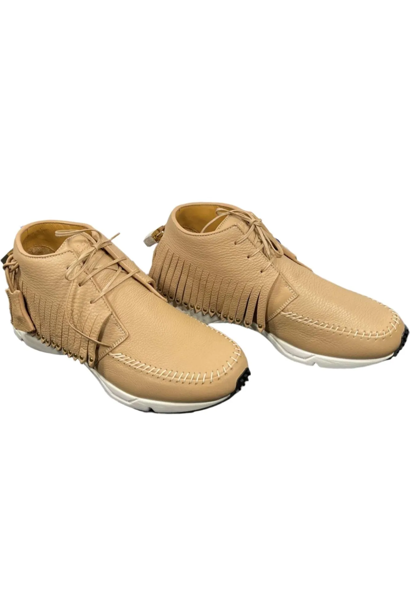 Buscemi Mens Gladiator Camel/White Leather Sneakers