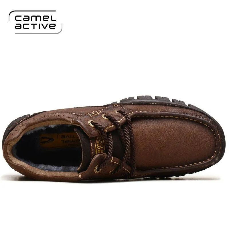 Camel Active New Hiking Shoes Men Cow Leather High Top Trekking Boots Sport Climbing Mountain Shoes Outdoor Walking