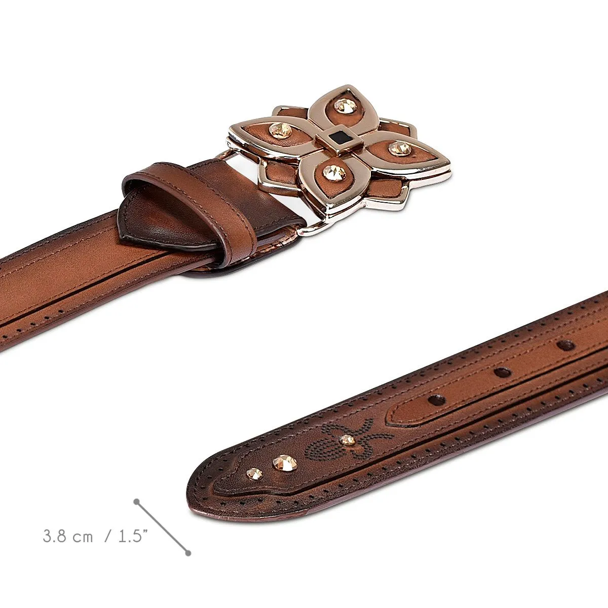 CDA10RS - Cuadra brown casual cowhide belt for woman