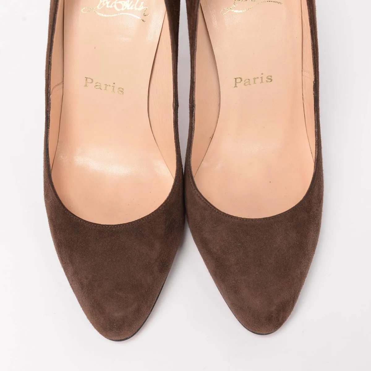 Christian Louboutin Brown Suede Simple Pumps 40