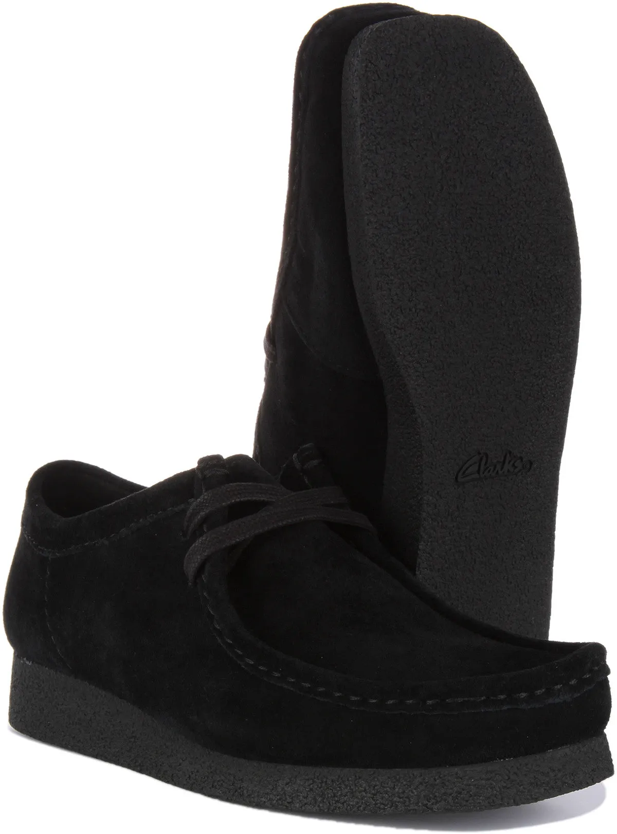 Clarks Wallabee Evo In Black Suede For Men