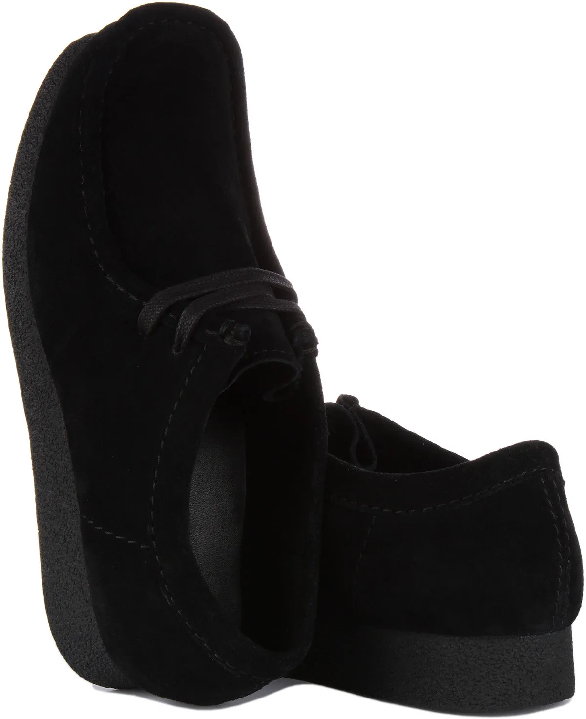 Clarks Wallabee Evo In Black Suede For Men