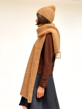 Cocobello Mohair Knit Scarf in Toffee