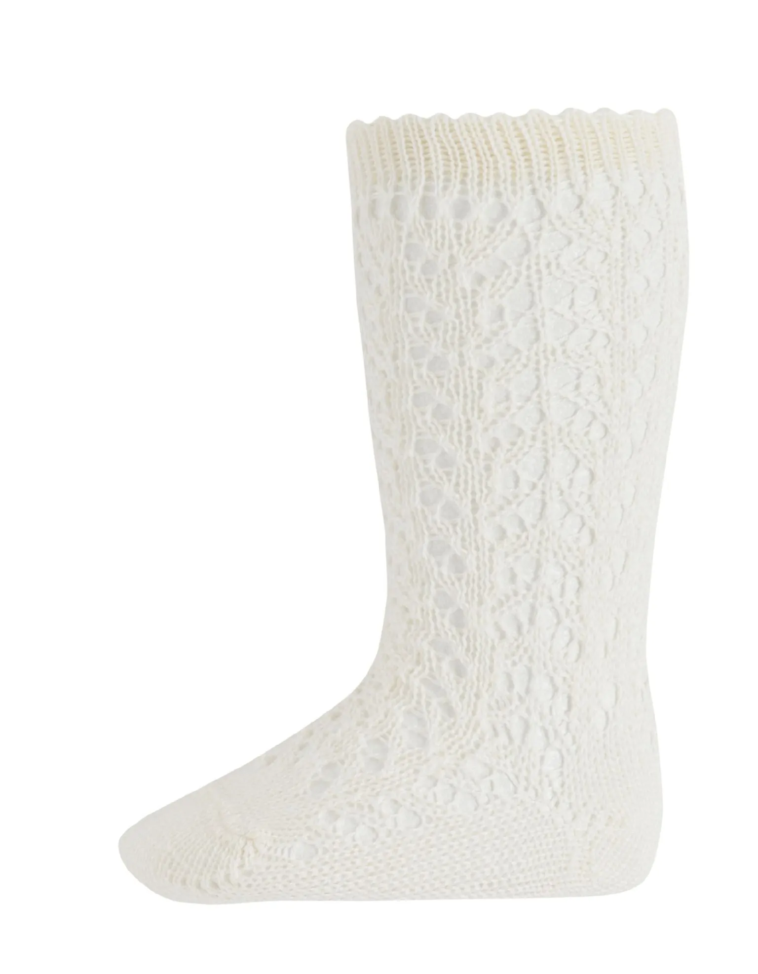 Cream Long Open Lace Socks