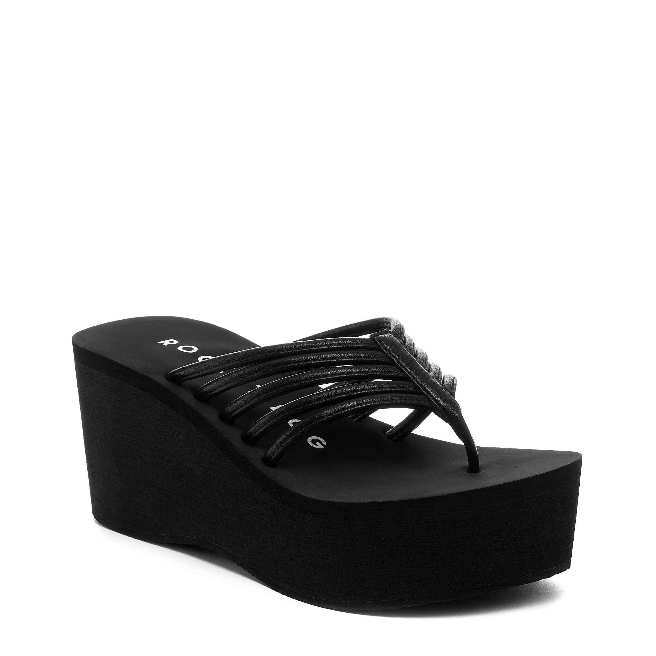 Crushcage Black Platform Flip-Flops