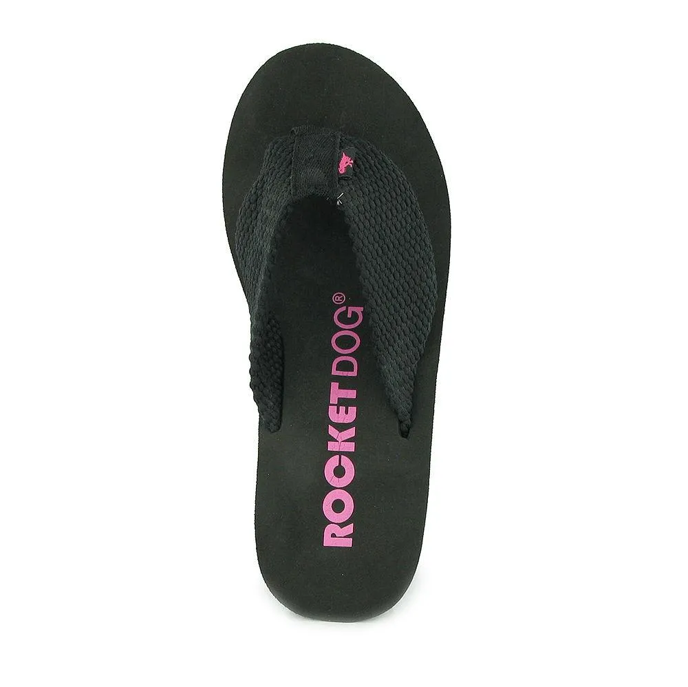 Diver Black Wedge Flip Flops