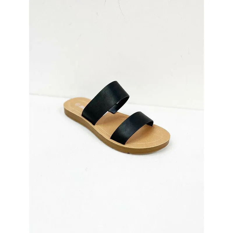 Double Strap Comfort Bottom Slide Sandal