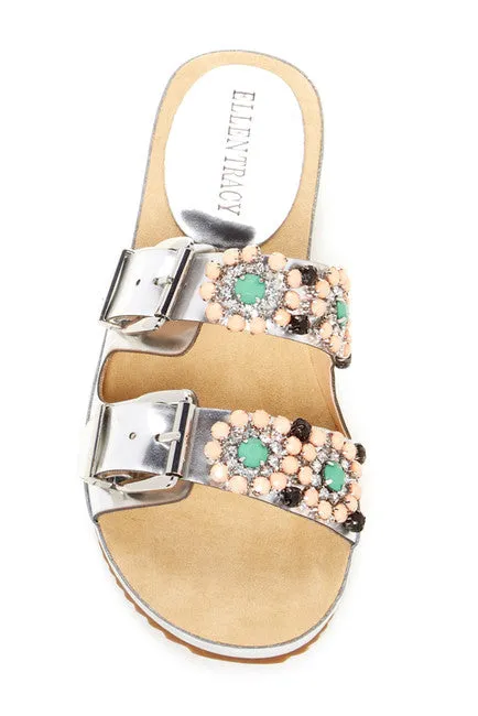 ELLEN TRACY Women's •Patrick• Jeweled Buckle Sandal