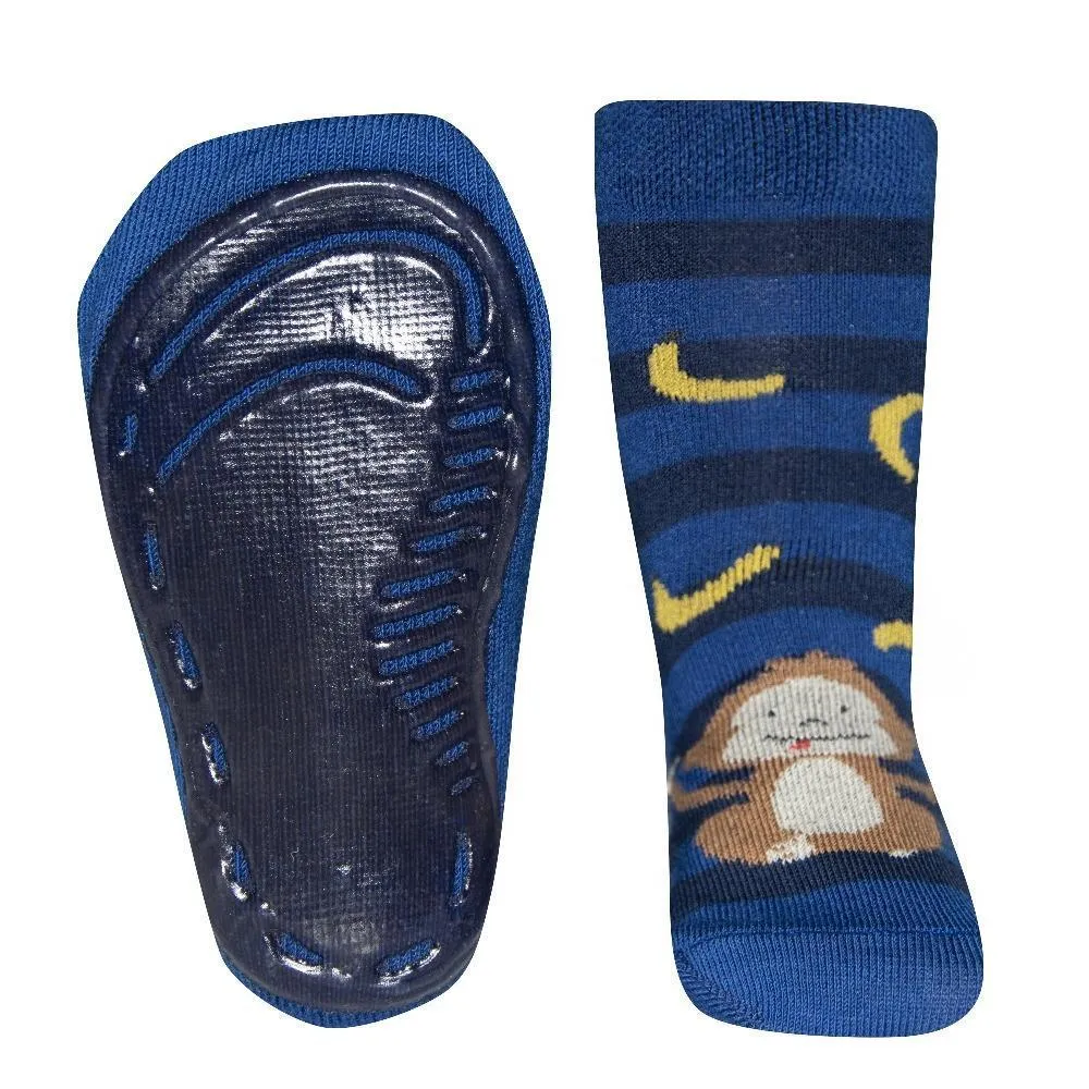 Ewers Monkey Blue Anti Slip Socks (9-12m)