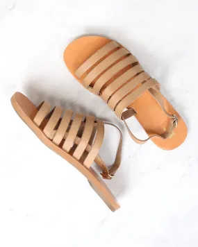 Final Sale - Bc Footwear - Teacup Leather Ankle Strap Sandals in Tan