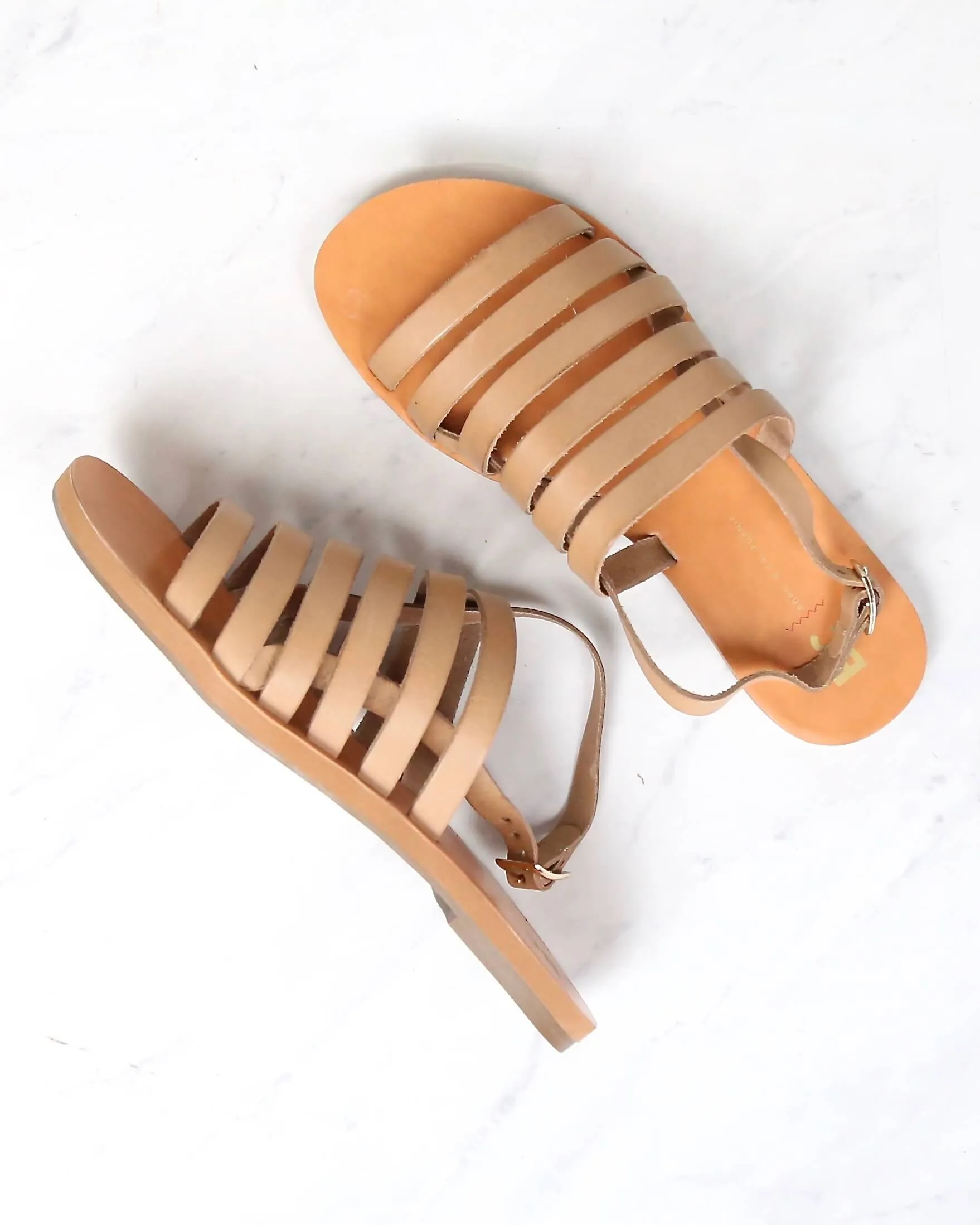 Final Sale - Bc Footwear - Teacup Leather Ankle Strap Sandals in Tan