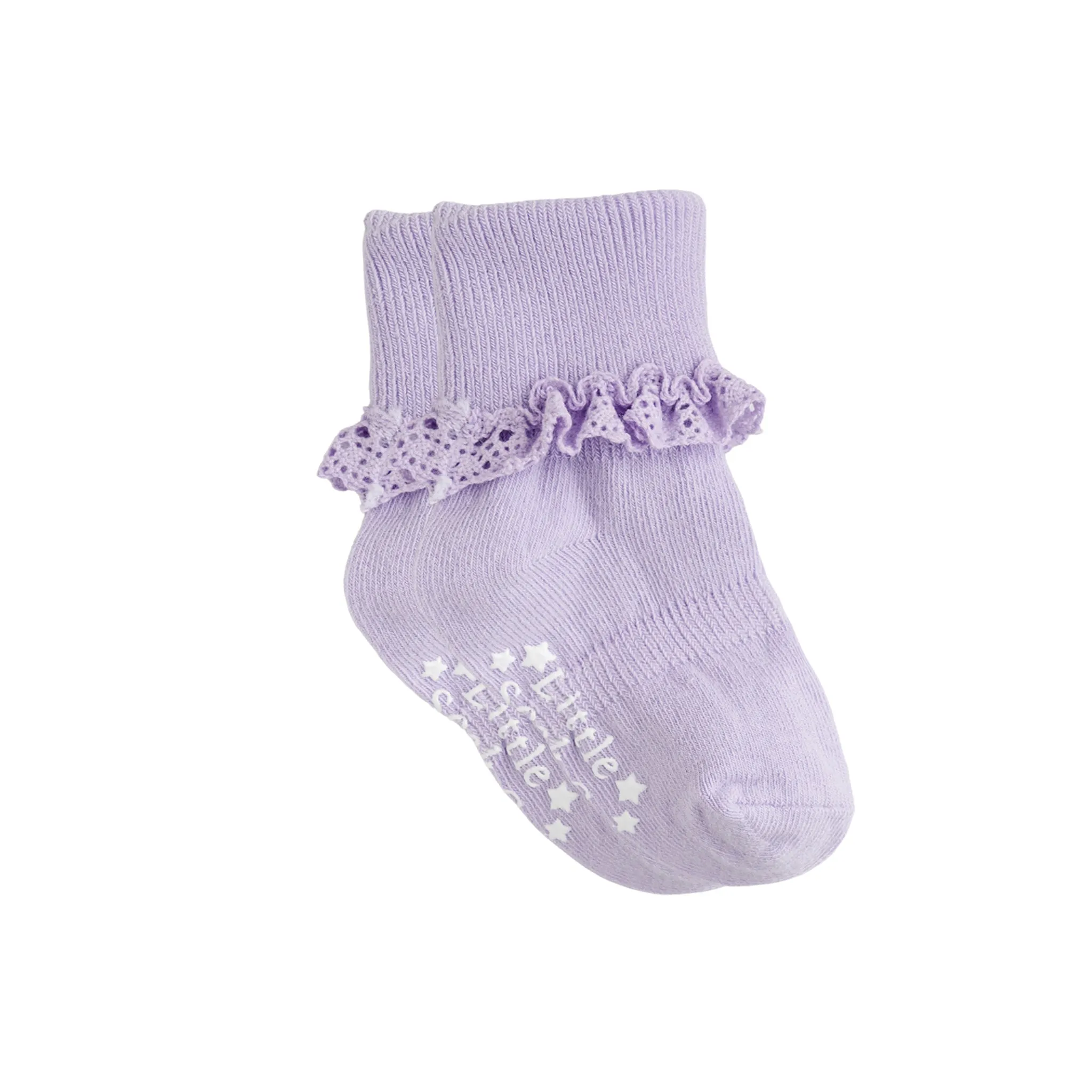 Frilly Non-Slip Stay-On Baby & Toddler Amethyst Socks - The Little Sock Company