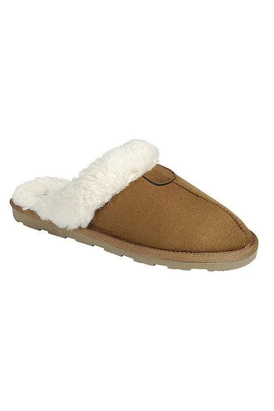 Fuzzy & Cozy- {Black/Gray/Tan} Slippers