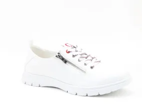 Heavenly Feet Ladies Tulip Memory Foam Comfort Litesole Shoe-WHITE