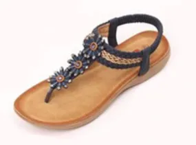 J.J's Footwear Flower Sandal Navy