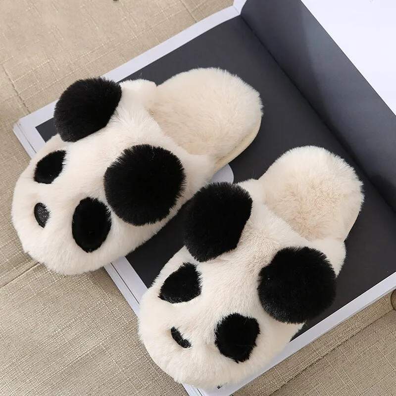 Kawaii Fluffy Panda Slippers