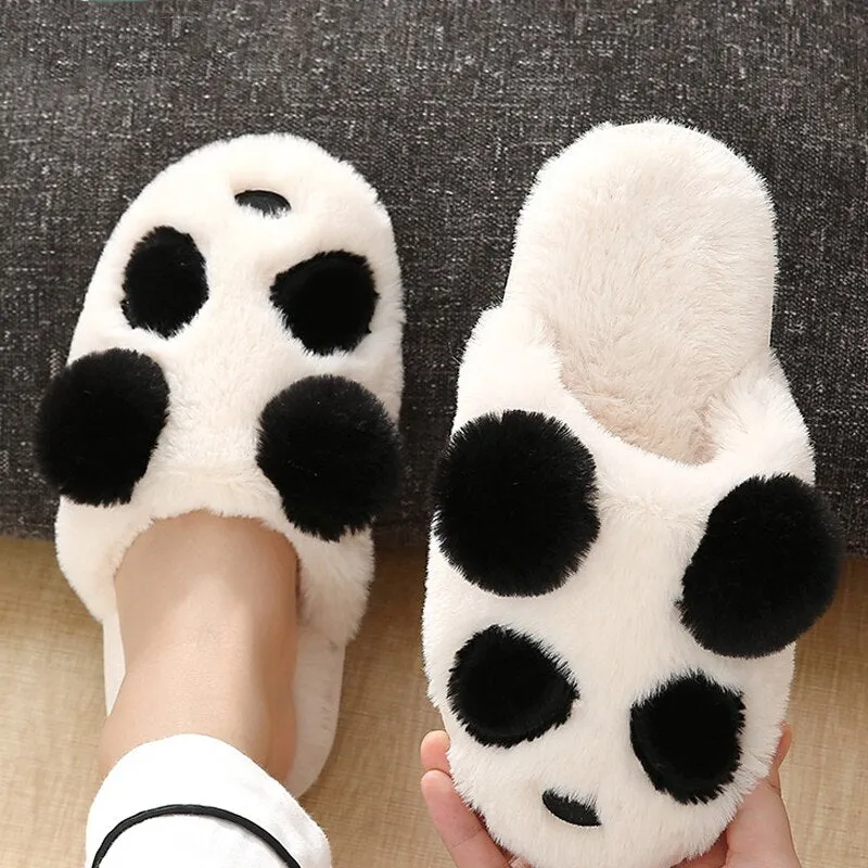 Kawaii Fluffy Panda Slippers