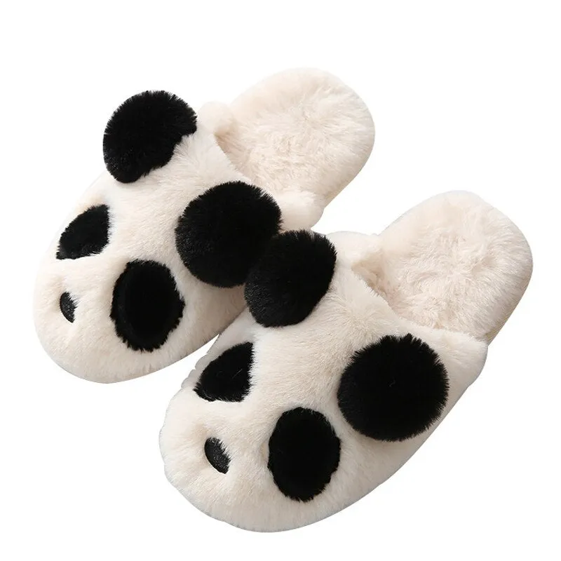 Kawaii Fluffy Panda Slippers