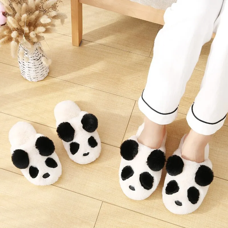 Kawaii Fluffy Panda Slippers