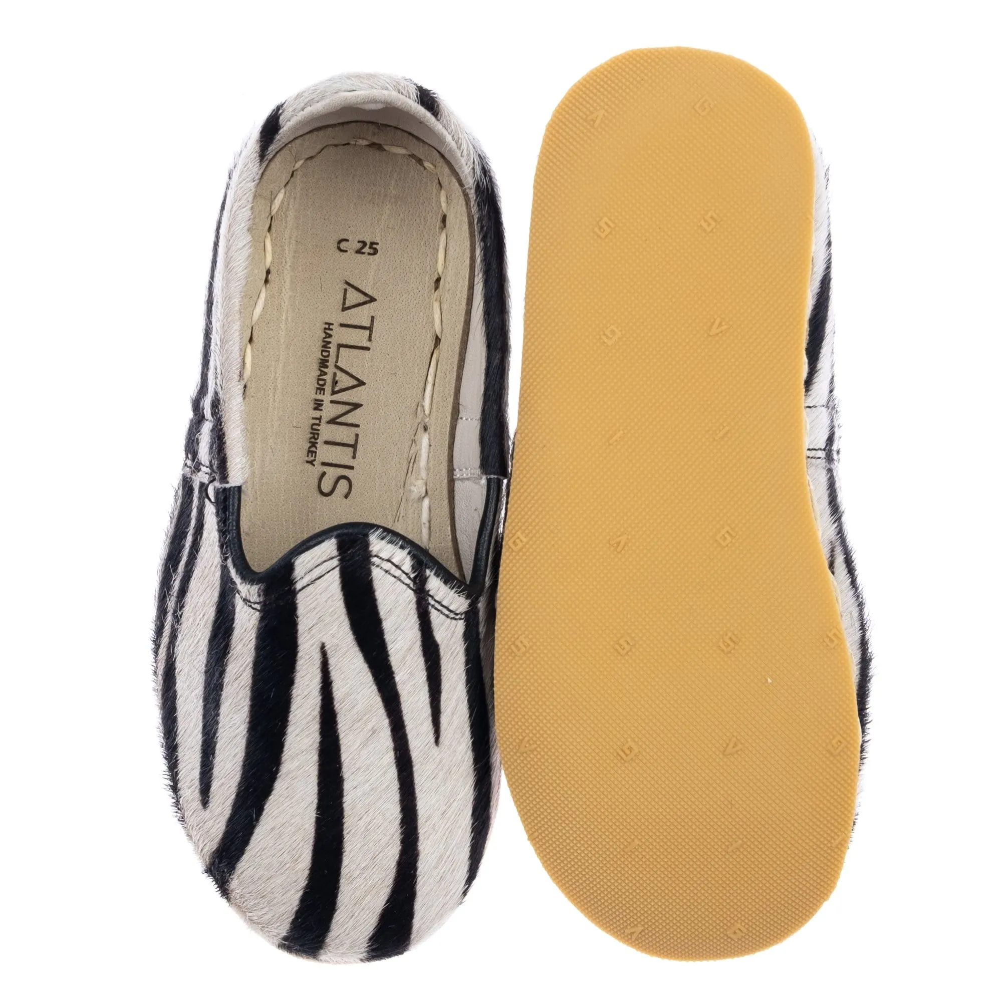 Kids Zebra Leather Shoes