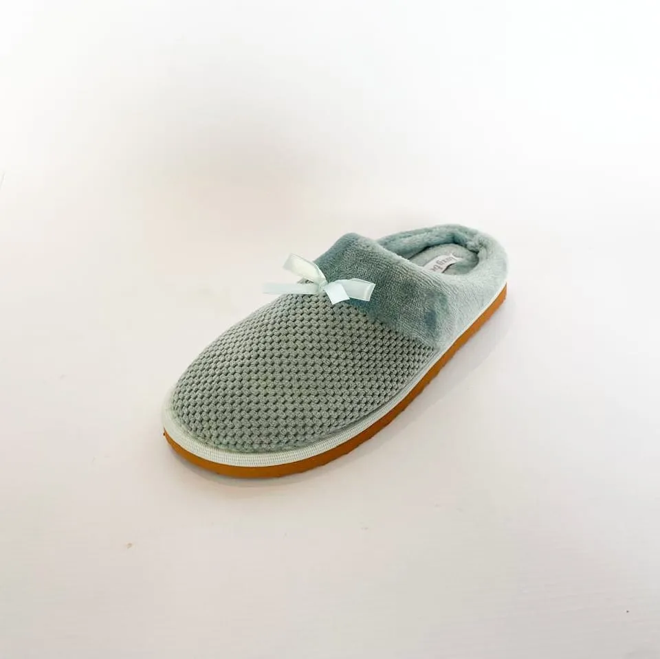 Lazy bones sage bow slipper