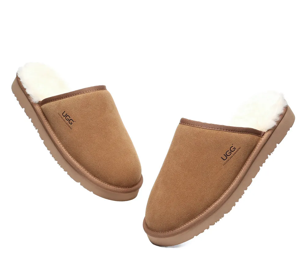 Men Slippers Sheepskin Wool Nonslip Home Slippers Cruz