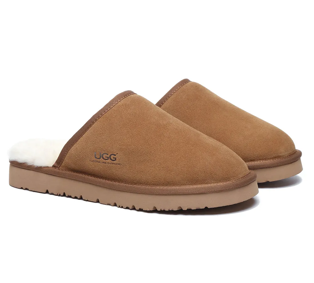 Men Slippers Sheepskin Wool Nonslip Home Slippers Cruz