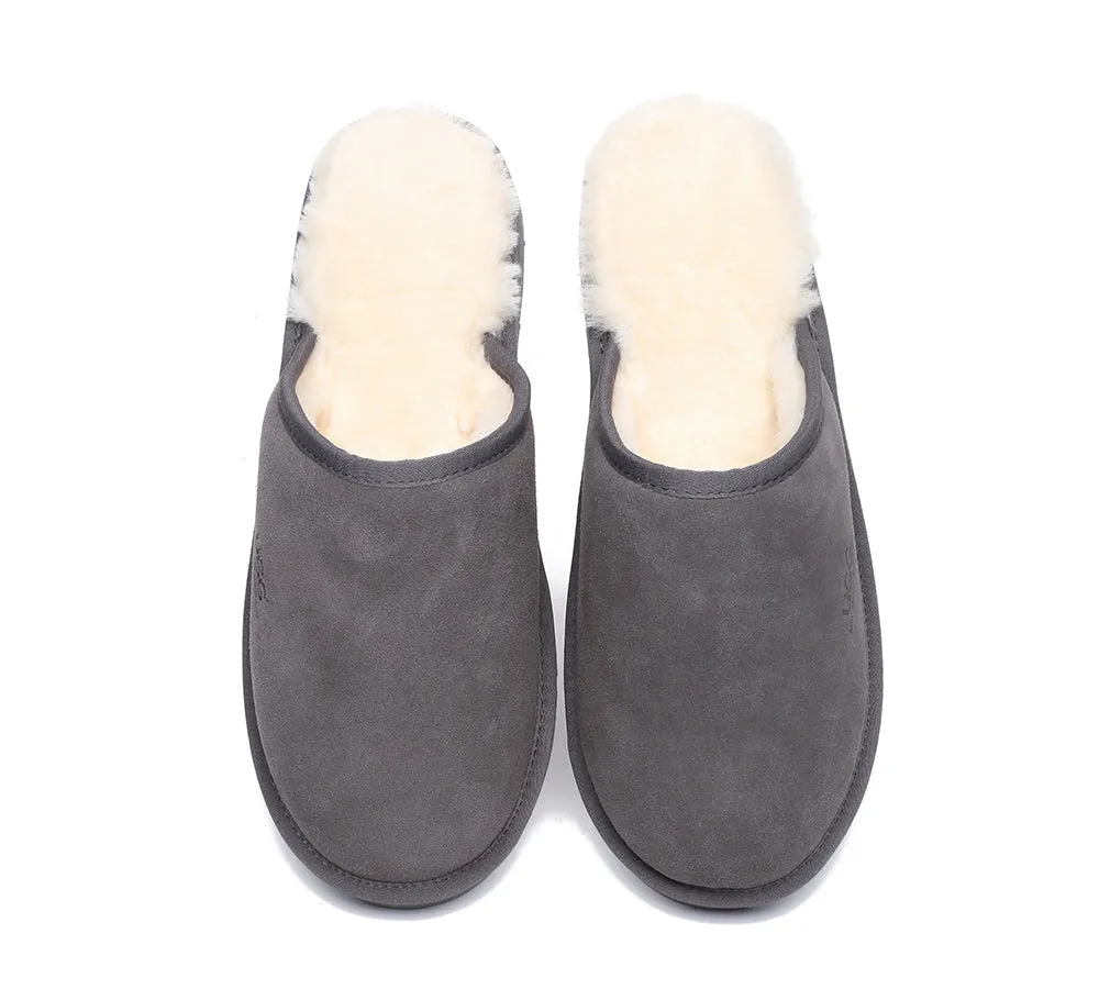 Men Slippers Sheepskin Wool Nonslip Home Slippers Cruz