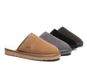 Men Slippers Sheepskin Wool Nonslip Home Slippers Cruz